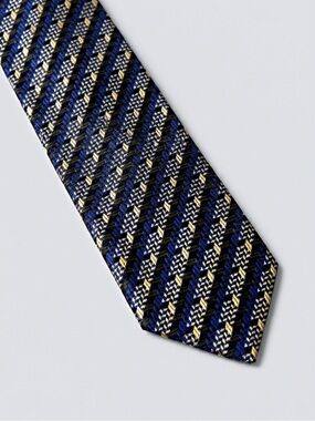 Missoni Cravatte Silk Jacquard Tie 57 x 3.5 Blue Green Gold Made in Italy